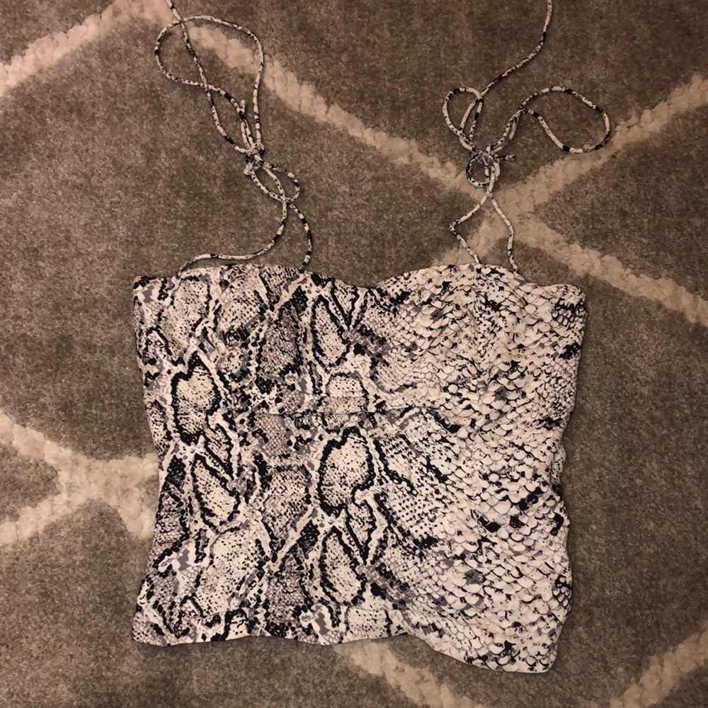Sexy Snake Print Tie Top